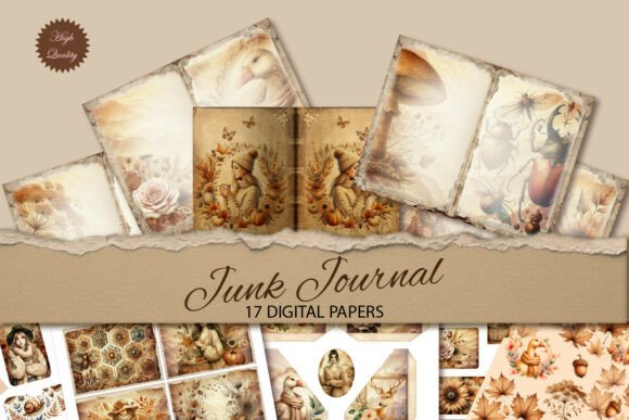 Autumn Watercolor Junk Journal Paper: A Creative Asset for Every Designer