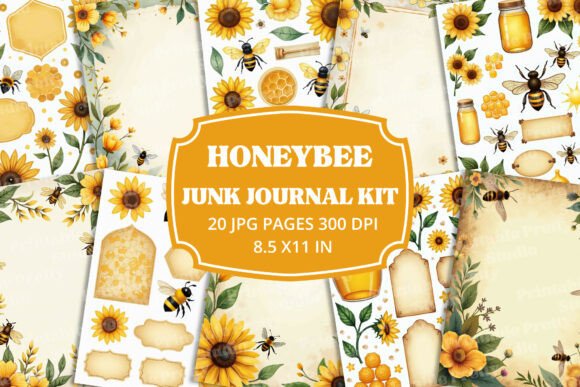 Beautiful Honeybee Junk Journal Kit: A Creative Asset