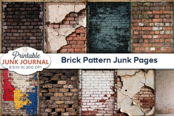 Brick Pattern Junk Pages: A Designer's Guide to This Junk Journal Set