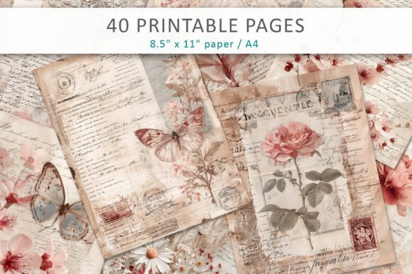 Bring Vintage Charm to Life with Shabby Chic Junk Journal Pages
