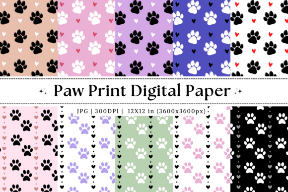 Creative Versatility with Paw Print Digital Paper Cat & Dog Paw