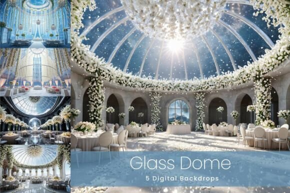 Elevate Your Brand with 5 Glass Dome Digital Backdrops
