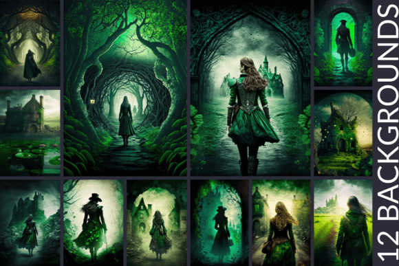 Embrace the Shadows: St. Patrick's Day Dark Fantasy Backgrounds
