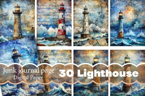 Lighthouse Junk Journal Pages: Maritime Magic for Makers