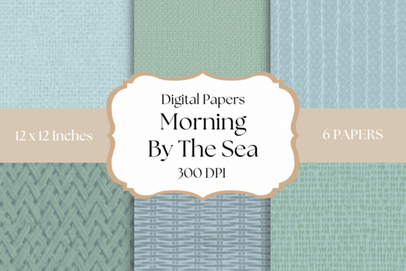 Morning by the Sea Digital Papers: A Fresh Coastal Palette