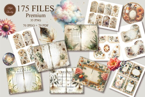 Opaline Luna Herbarium Junk Journal Kit: Blending Nature and Magic