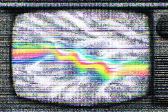 Retro TV Glitch Rainbow Background: A Designer's Asset