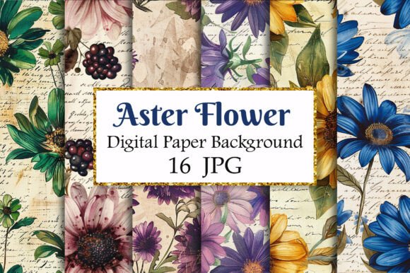 Timeless Botanical Charm: Using Vintage Aster Digital Papers