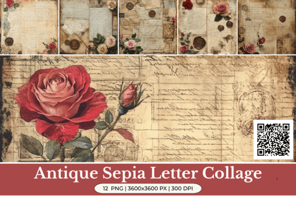 Timeless Nostalgia: The Antique Sepia Letter Collage