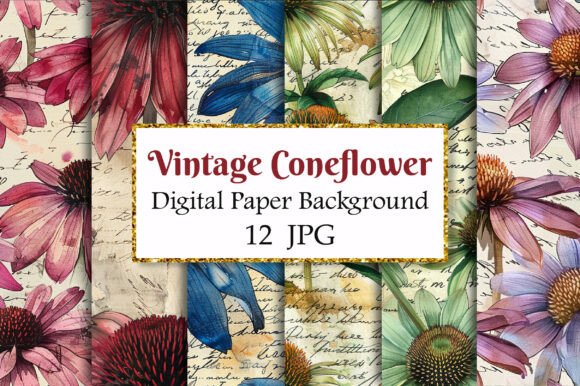 Vintage Coneflower Digital Paper: A Designer's Secret Weapon