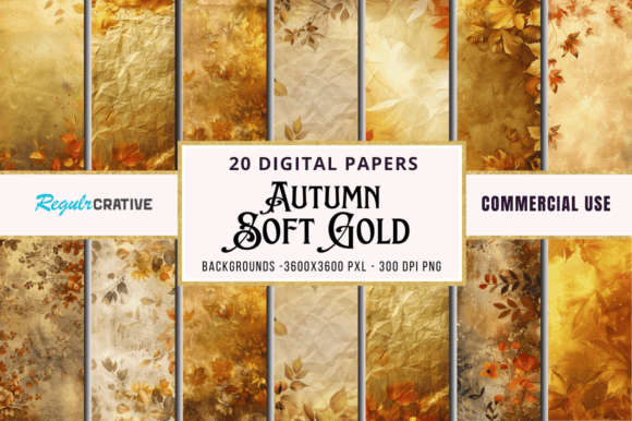 Warm Up Your Projects with Autumn & Soft Gold Digital Paper