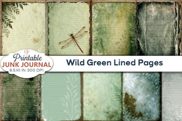Wild Green Lined Pages Junk Journal: Your Creative Toolkit